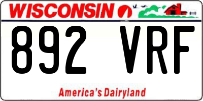 WI license plate 892VRF