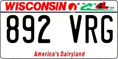 WI license plate 892VRG