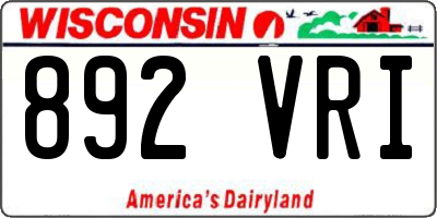 WI license plate 892VRI