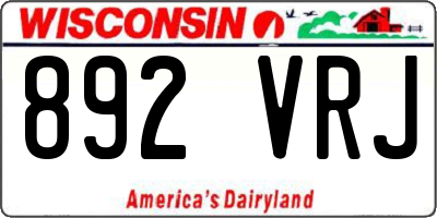 WI license plate 892VRJ