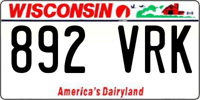 WI license plate 892VRK