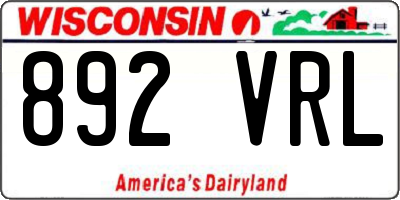WI license plate 892VRL