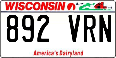 WI license plate 892VRN