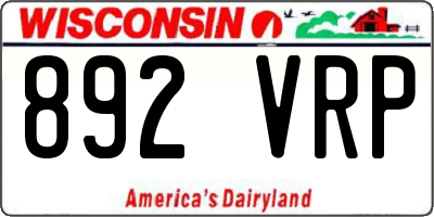 WI license plate 892VRP