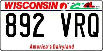 WI license plate 892VRQ
