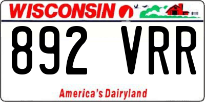 WI license plate 892VRR
