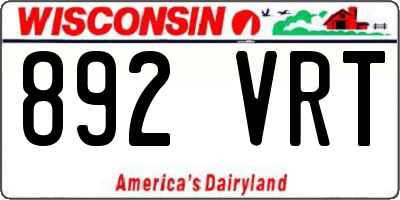 WI license plate 892VRT
