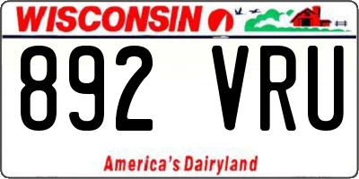 WI license plate 892VRU