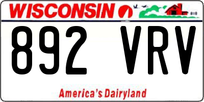 WI license plate 892VRV