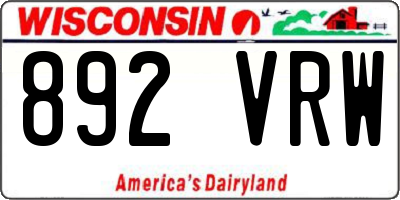WI license plate 892VRW