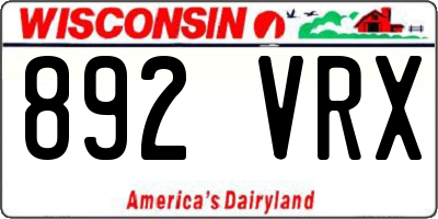 WI license plate 892VRX