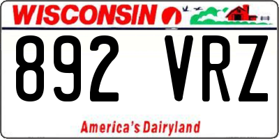 WI license plate 892VRZ