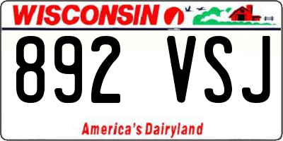 WI license plate 892VSJ
