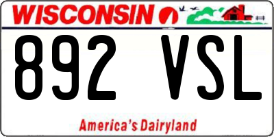 WI license plate 892VSL