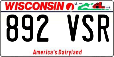 WI license plate 892VSR