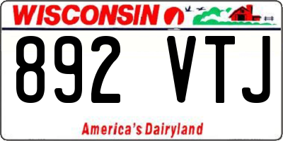 WI license plate 892VTJ