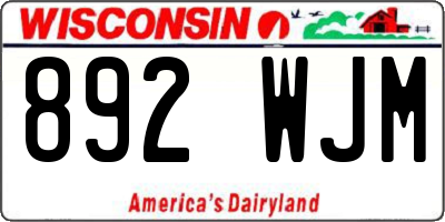 WI license plate 892WJM