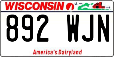 WI license plate 892WJN
