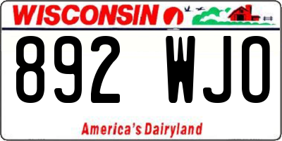 WI license plate 892WJO