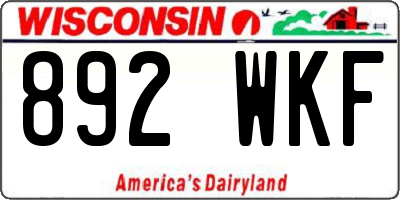 WI license plate 892WKF