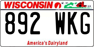 WI license plate 892WKG
