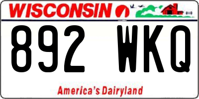 WI license plate 892WKQ
