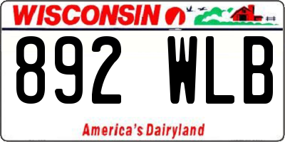 WI license plate 892WLB