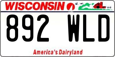WI license plate 892WLD