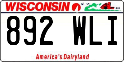 WI license plate 892WLI