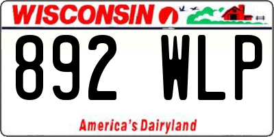 WI license plate 892WLP