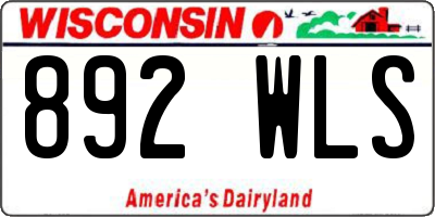 WI license plate 892WLS