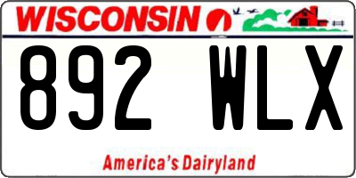 WI license plate 892WLX