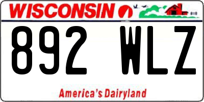 WI license plate 892WLZ