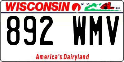 WI license plate 892WMV