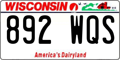 WI license plate 892WQS