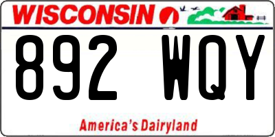 WI license plate 892WQY
