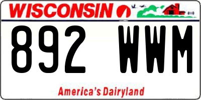 WI license plate 892WWM