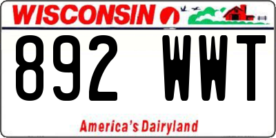 WI license plate 892WWT