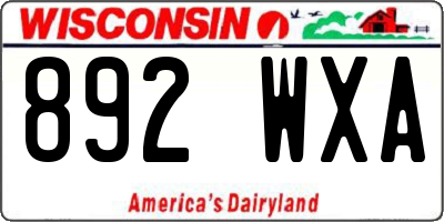 WI license plate 892WXA