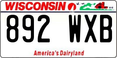 WI license plate 892WXB