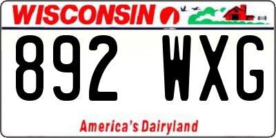 WI license plate 892WXG