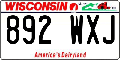 WI license plate 892WXJ