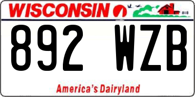 WI license plate 892WZB