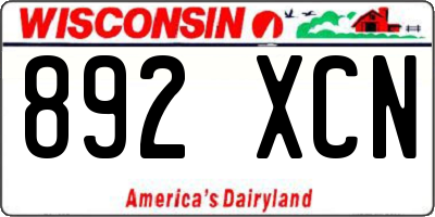 WI license plate 892XCN