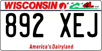 WI license plate 892XEJ
