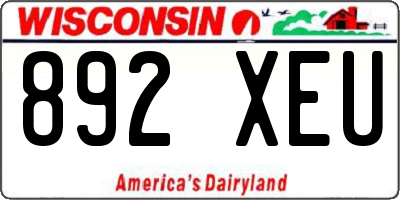 WI license plate 892XEU