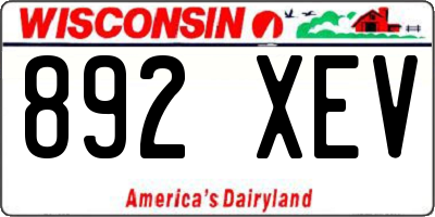 WI license plate 892XEV