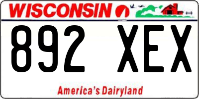 WI license plate 892XEX
