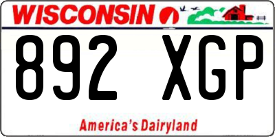 WI license plate 892XGP