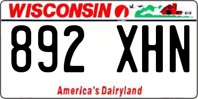 WI license plate 892XHN